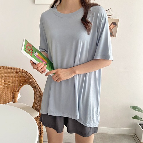 라운지 배색 모달 홈웨어 잠옷 세트 (여름/여성실내복/라운지웨어)